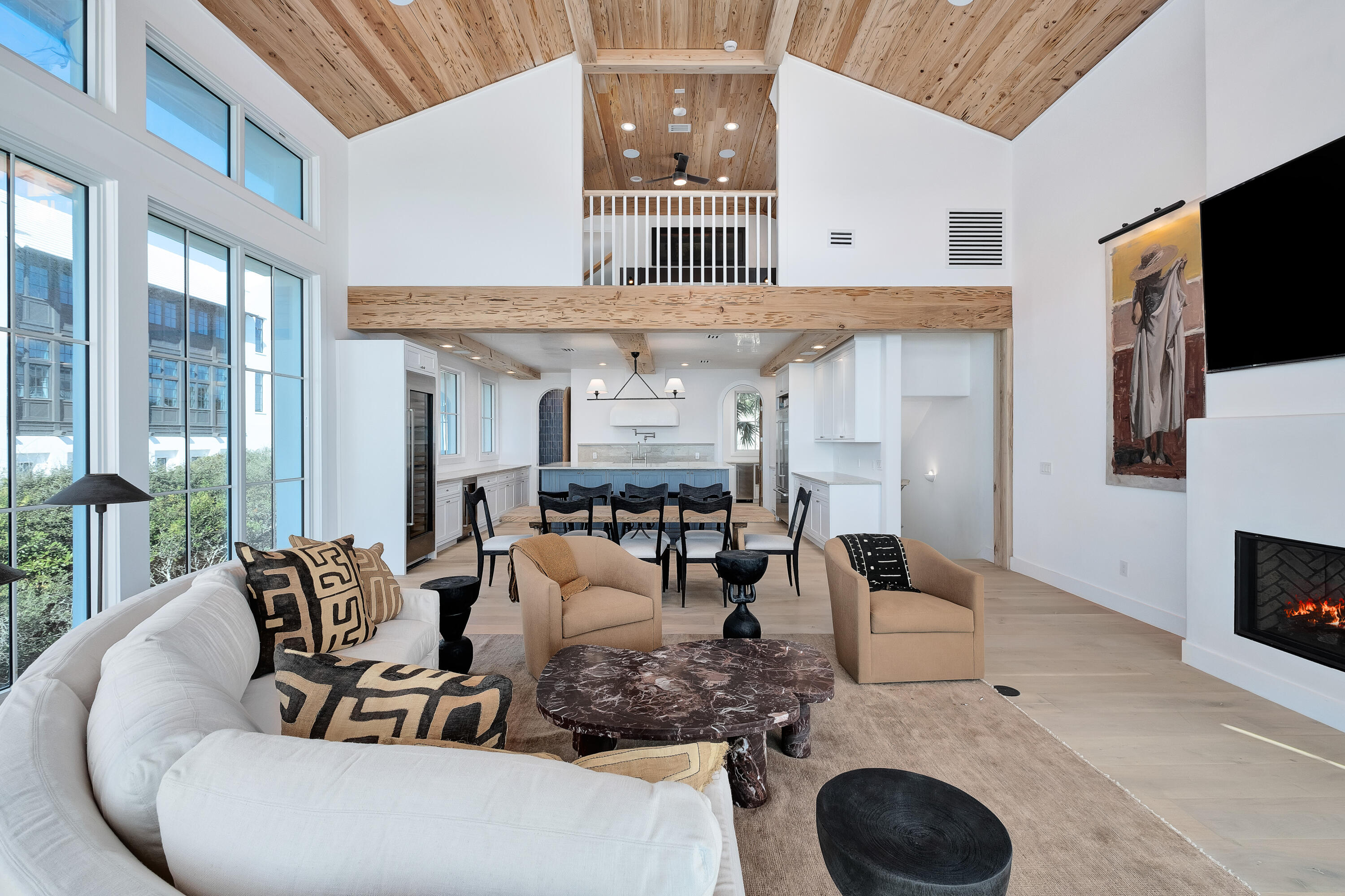 40 Jasmine Circle Santa Rosa Beach, FL 32459 - Photo 20 of 100 a living room with furniture a flat screen tv and a fireplace