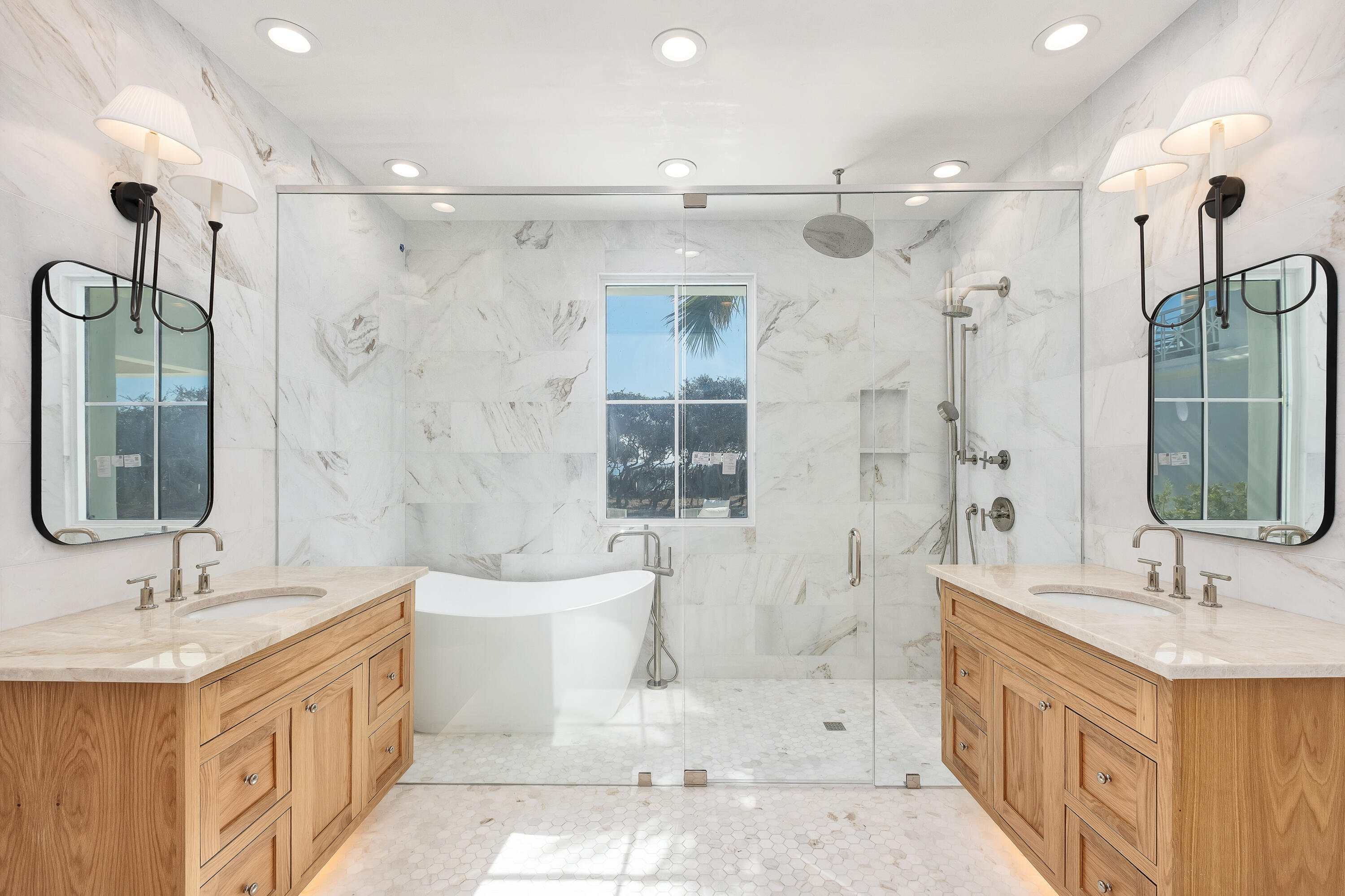 40 Jasmine Circle Santa Rosa Beach, FL 32459 - Photo 43 of 100 a bathroom with a double vanity sink a toilet and shower