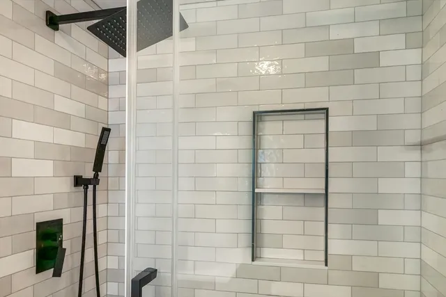 a bathroom with a shower