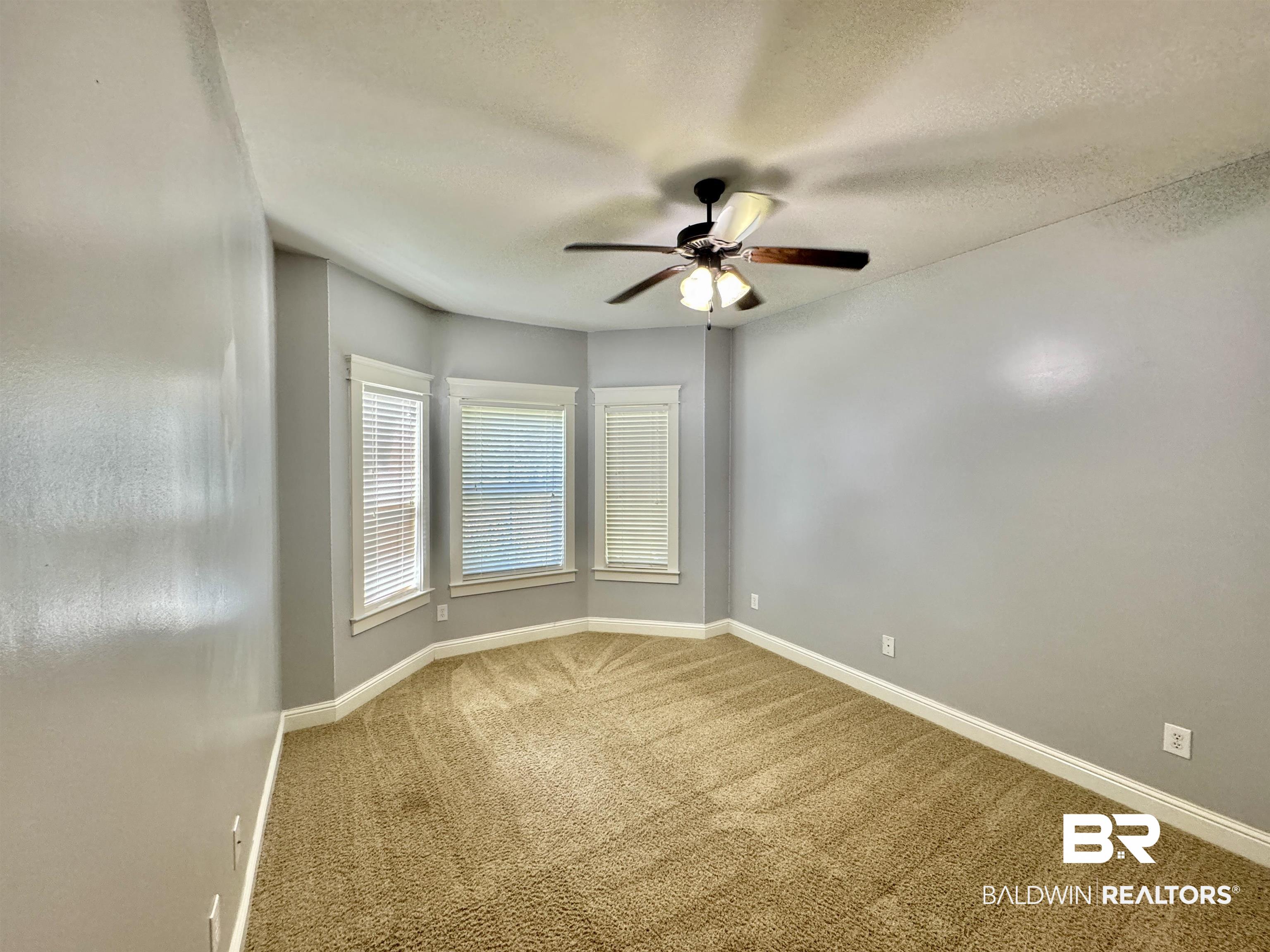 10846 County Road 138 Bay Minette, AL 36507 - Photo 18 of 53 Empty room featuring a textured ceiling, carpet, and ceiling fan