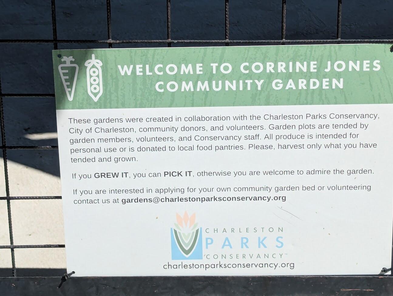 21 Hester Street, Unit 8 Charleston, SC 29403 - Photo 48 of 64 CJ Community Garden sign closeup
