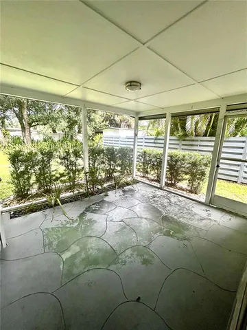 a living room with a large window