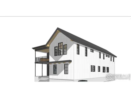 a view of a white house with large windows