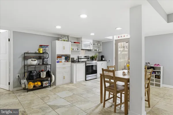 a view of small space with racks on the wall