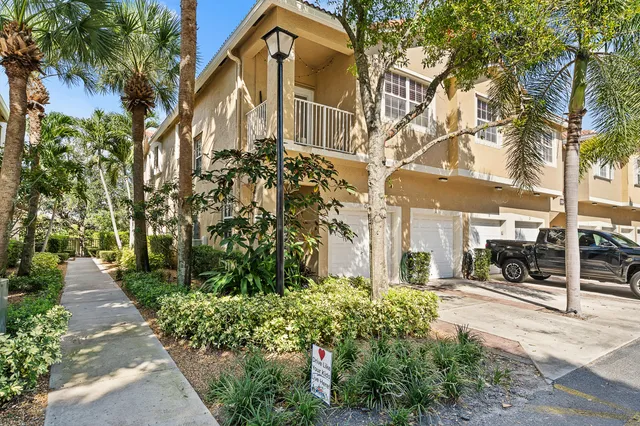a view of a building with a garden