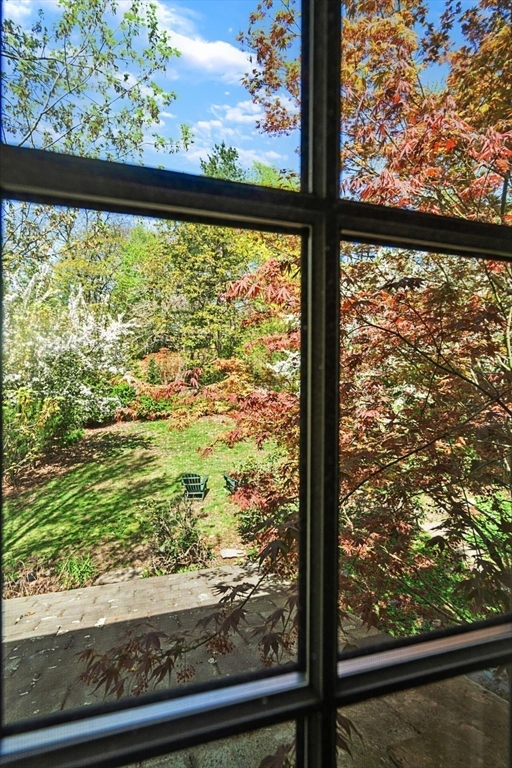 36 Blake Road Brookline, MA 02445 - Photo 19 of 34 a view of a garden from a window