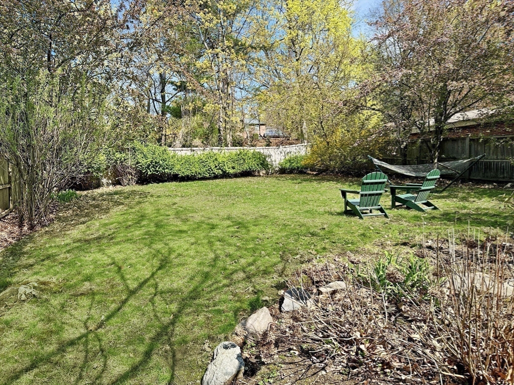 36 Blake Road Brookline, MA 02445 - Photo 28 of 34 a garden with trees and wooden fence