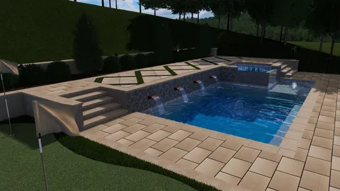 a living room with a large fireplace and large windows