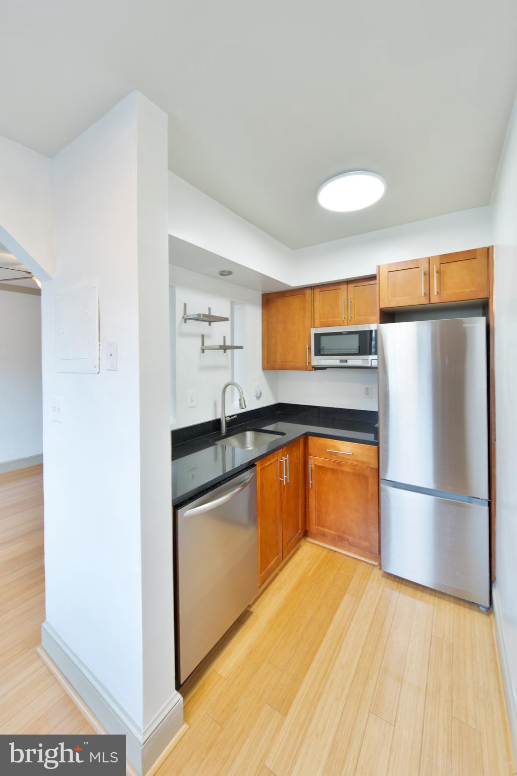 1363 K Street Southeast, Unit 103 Washington, DC 20003 - Photo 3 of 19 a kitchen with stainless steel appliances granite countertop a refrigerator and a sink