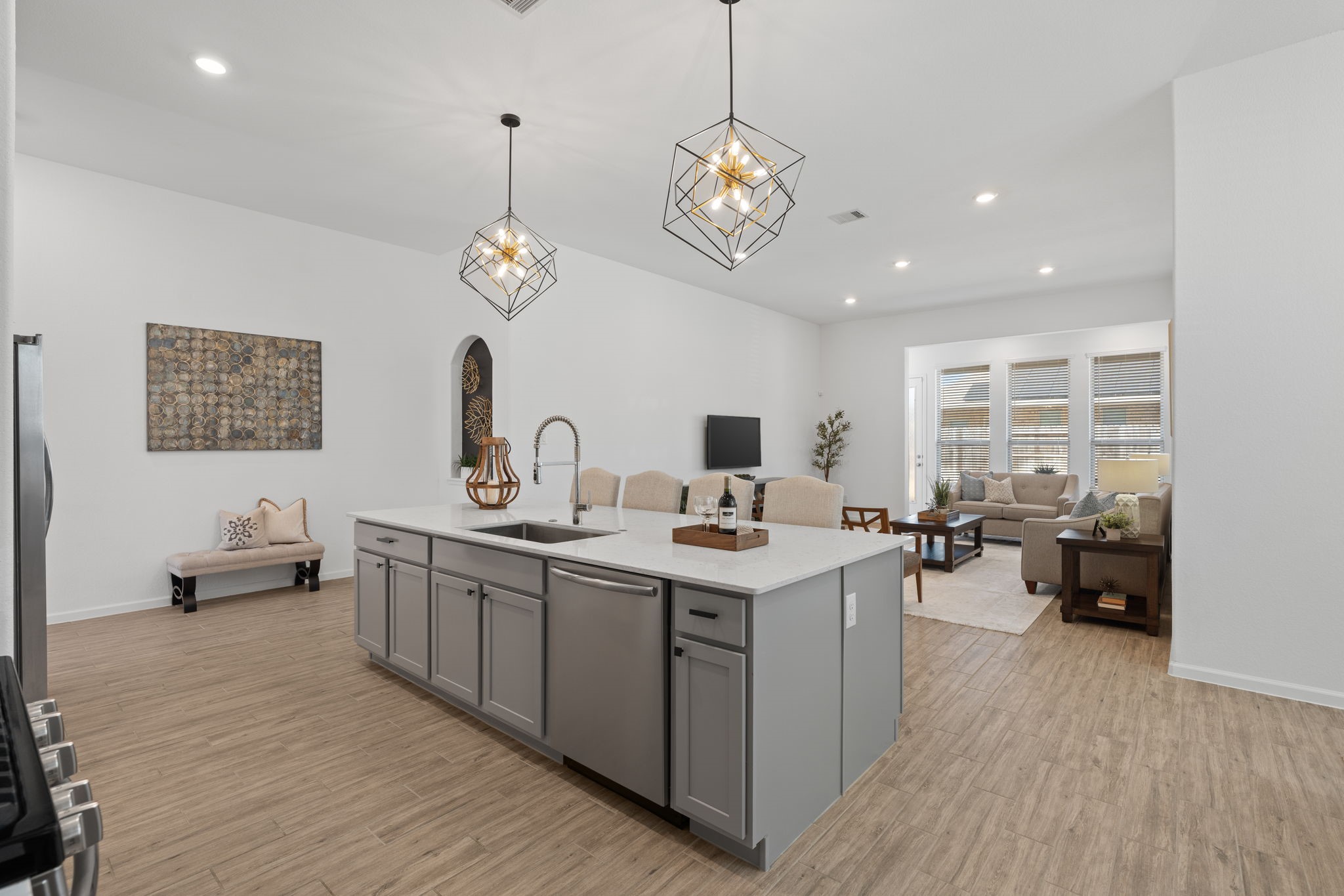 3612 Paloma Fls Lane Rosenberg, TX 77469 - Photo 19 of 49 a view of living room with granite countertop furniture and fireplace
