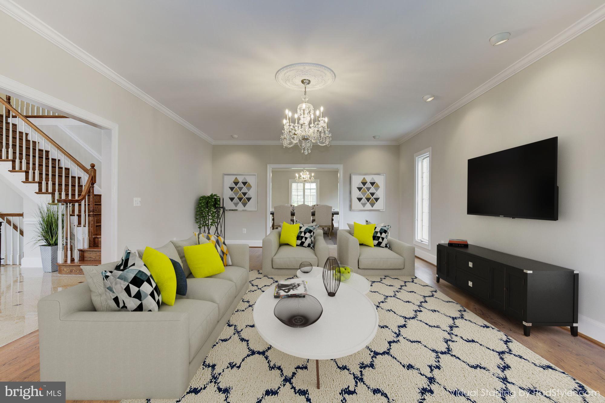 9809 Hall Road Potomac, MD 20854 - Photo 2 of 55 Sunny Spacious Living room ( Virtually Staged)