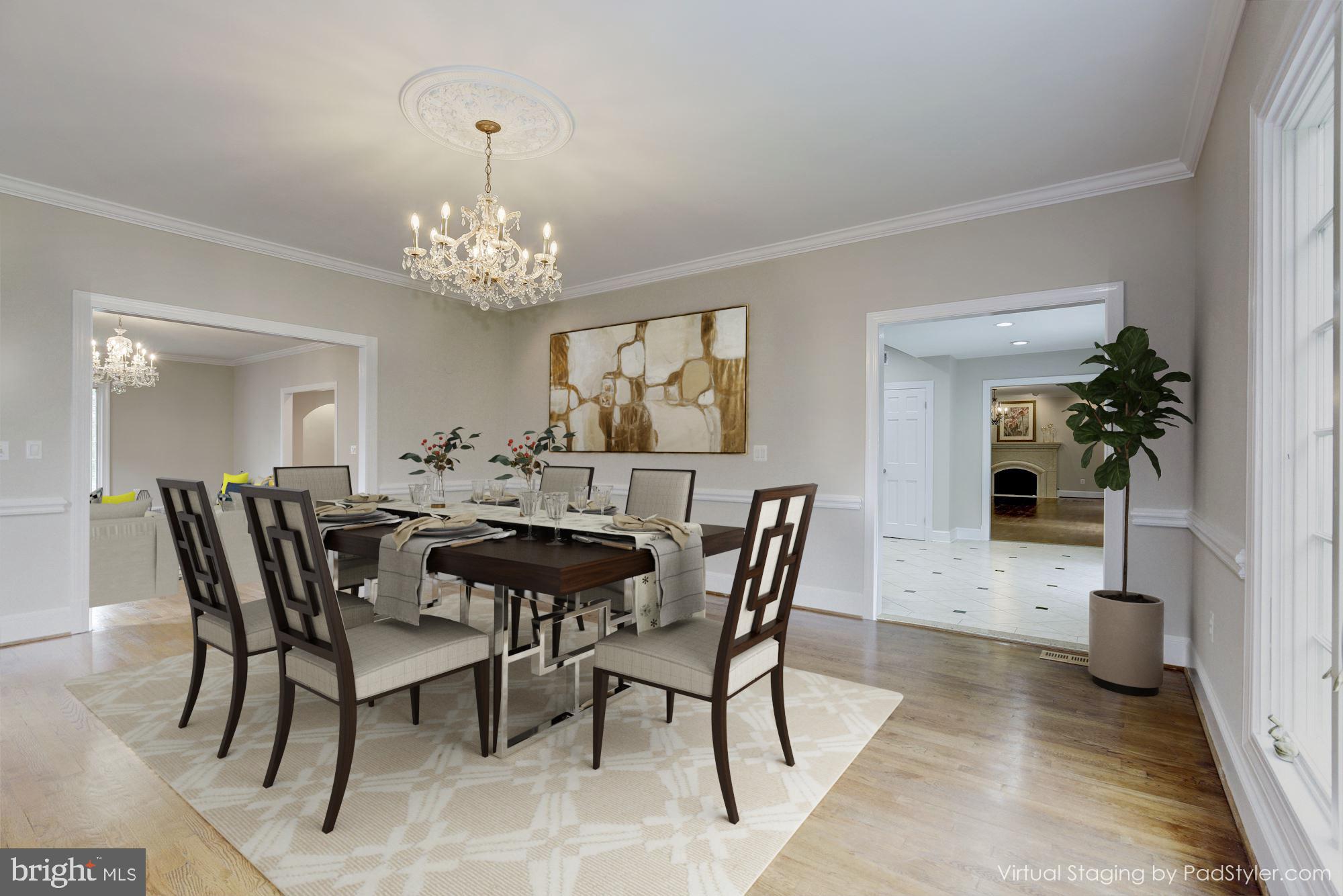 9809 Hall Road Potomac, MD 20854 - Photo 3 of 55 Embassy Size Dinning Room ( Virtually Satged)