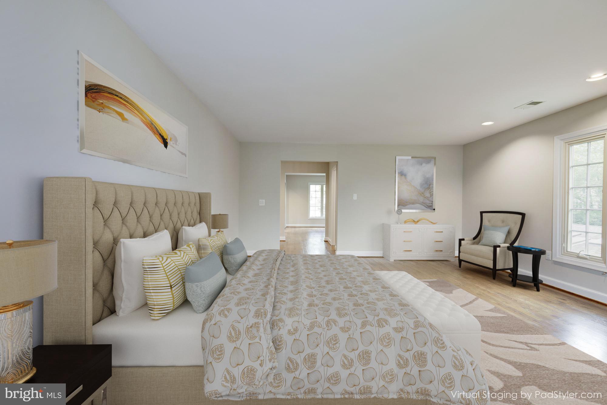 9809 Hall Road Potomac, MD 20854 - Photo 4 of 55 Beautiful Master bedroom Suite ( Virtually Staged)