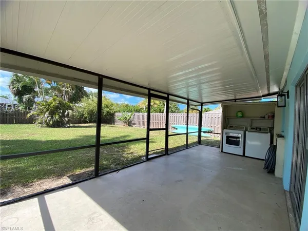 a view of a yard with porch