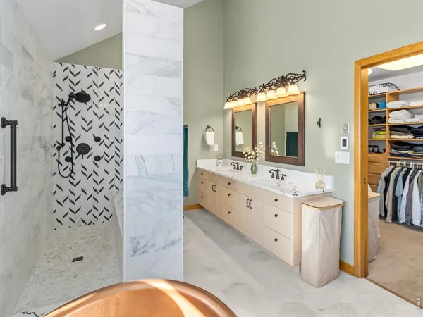 a hallway with windows