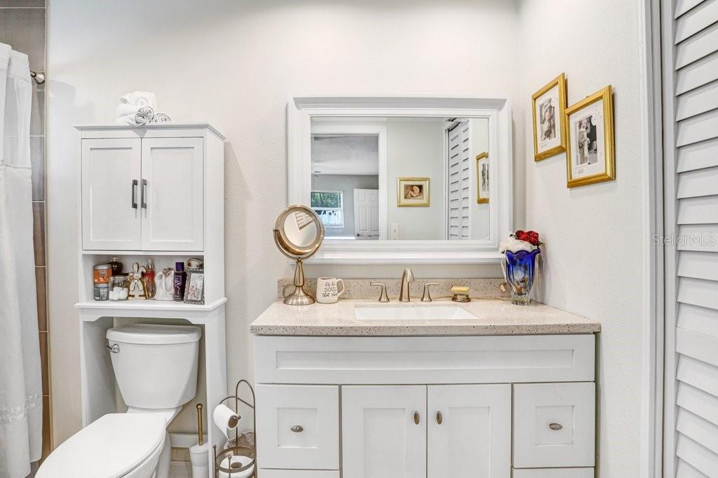 1632 Heather Place Palm Harbor, FL 34684 - Photo 41 of 53 a bathroom with a toilet sink and mirror