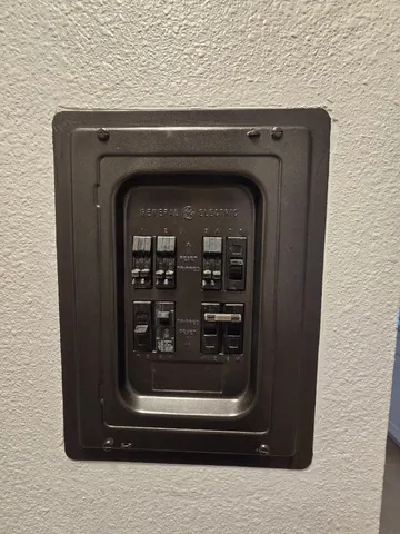 a view of a park with slide