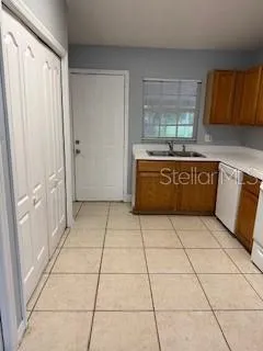 a view of a kitchen with a sink