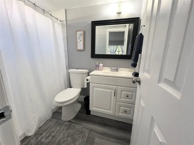 a bathroom with a toilet a sink and a mirror
