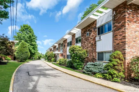 a view of a garden with a pathway