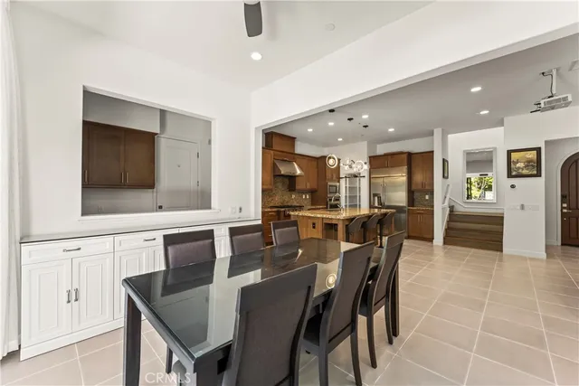 a view of a dining area with furniture