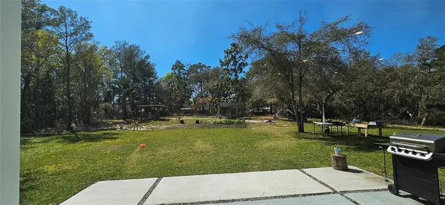 a view of a park with swings