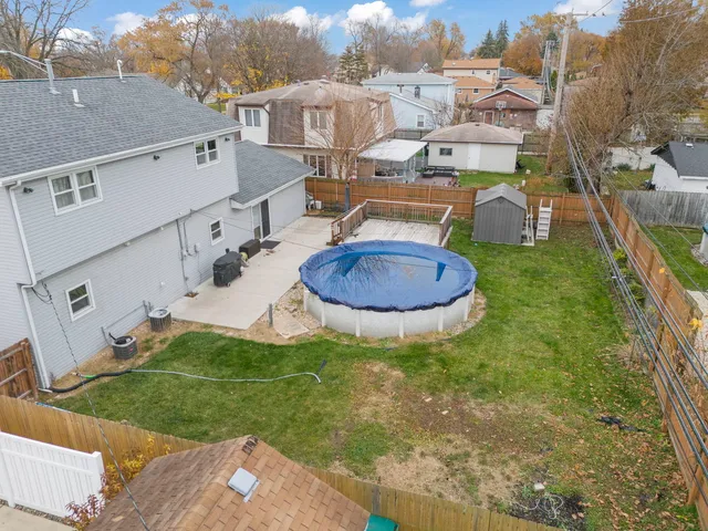 an aerial view of a house