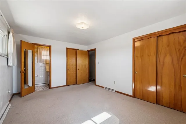 an empty room with closet