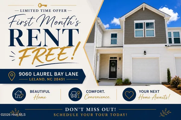 $1,875 | 9060 Laurel Bay Lane, Leland, NC 28451