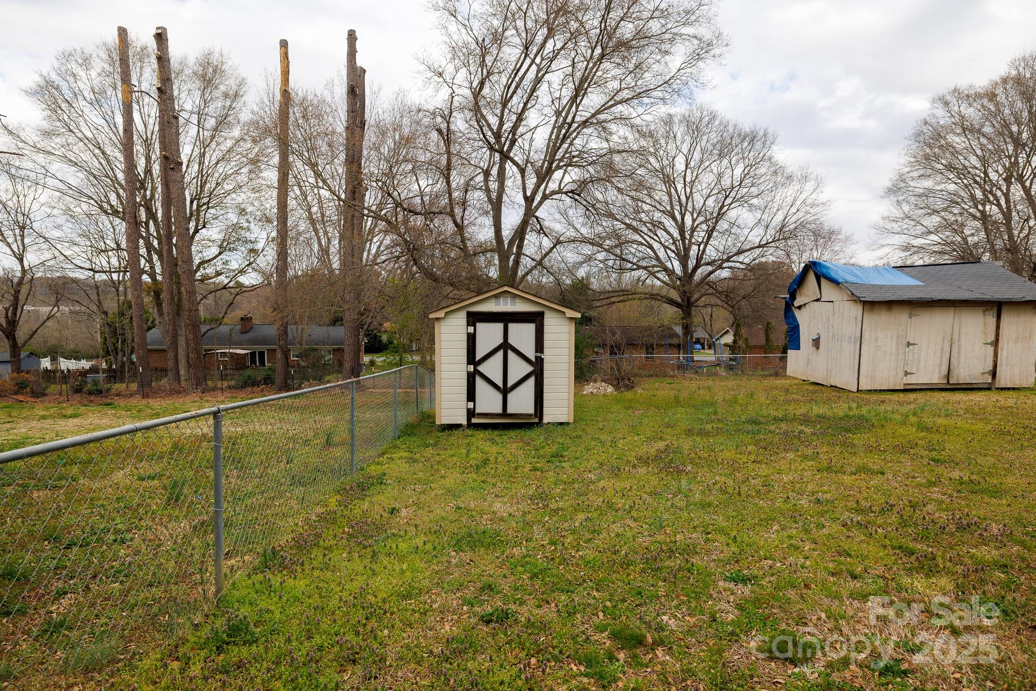 103 Perry Street Shelby, NC 28150 - Photo 19 of 22 a view of a yard with a house and large trees