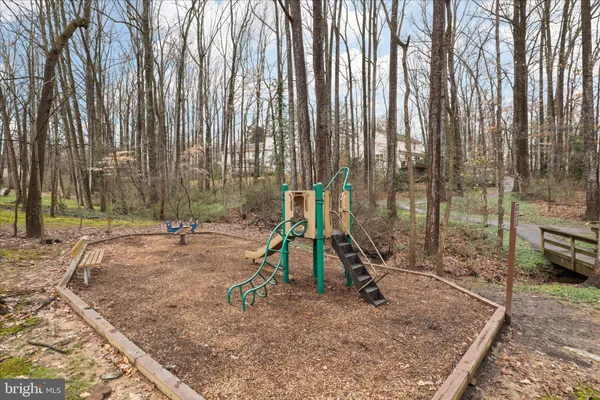 a view of a garden with a slide