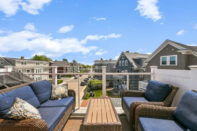 a view of a terrace with couches