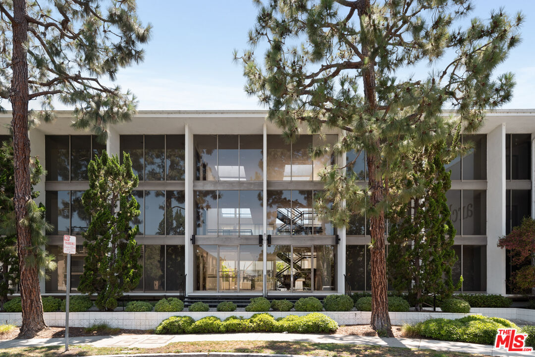 front view of a building with a street