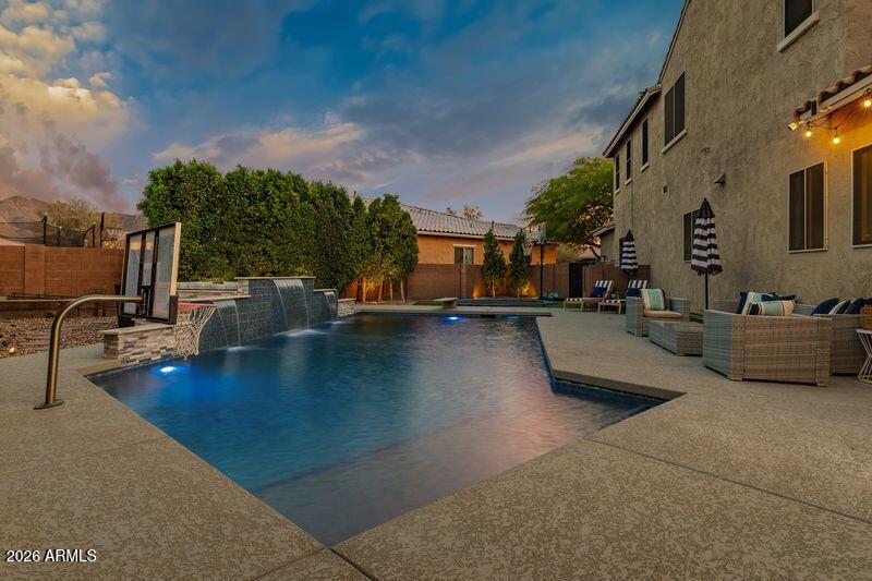 7871 South Stuart Avenue Gilbert, AZ 85298 - Photo 59 of 77 Backyard Twilight