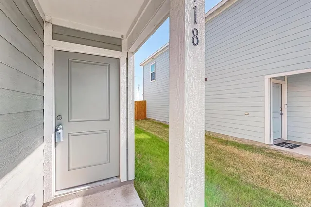 a view of a porch with backyard