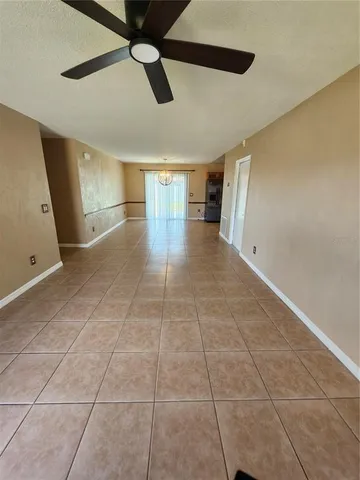 a room with a chandelier