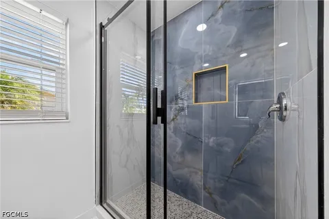 a bathroom with a shower