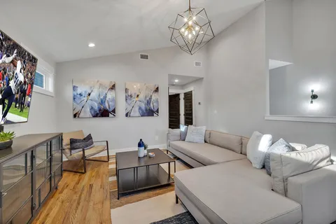 a outdoor view with a sitting space
