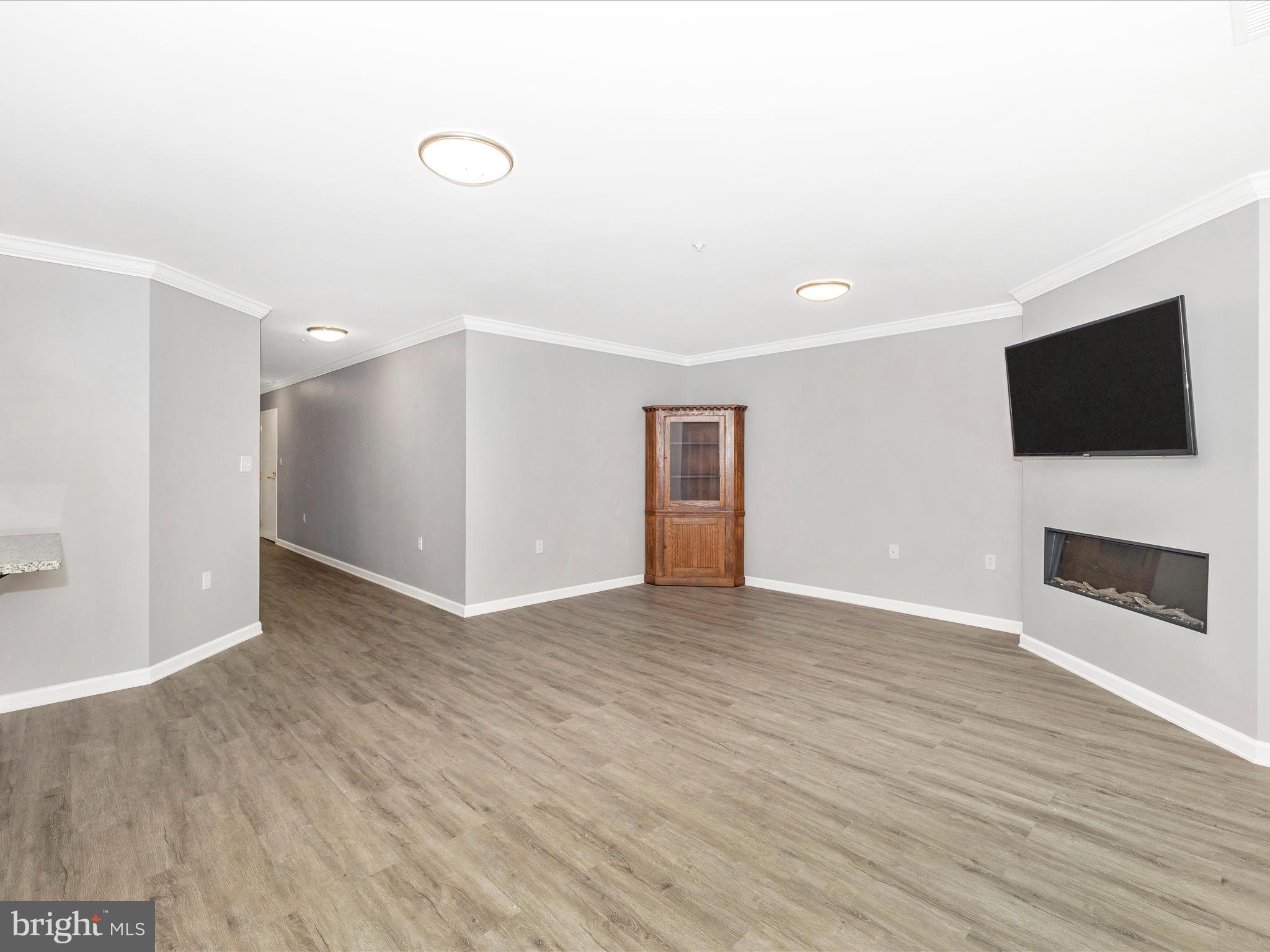 102 Mercer Court, Unit 22 1A Frederick, MD 21701 - Photo 14 of 56 a view of an empty room with wooden floor and a fireplace