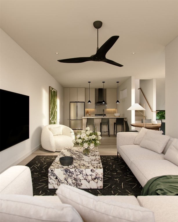 5507 Clay Avenue, Unit 2A Austin, TX 78756 - Photo 4 of 10 a living room with furniture and wooden floor