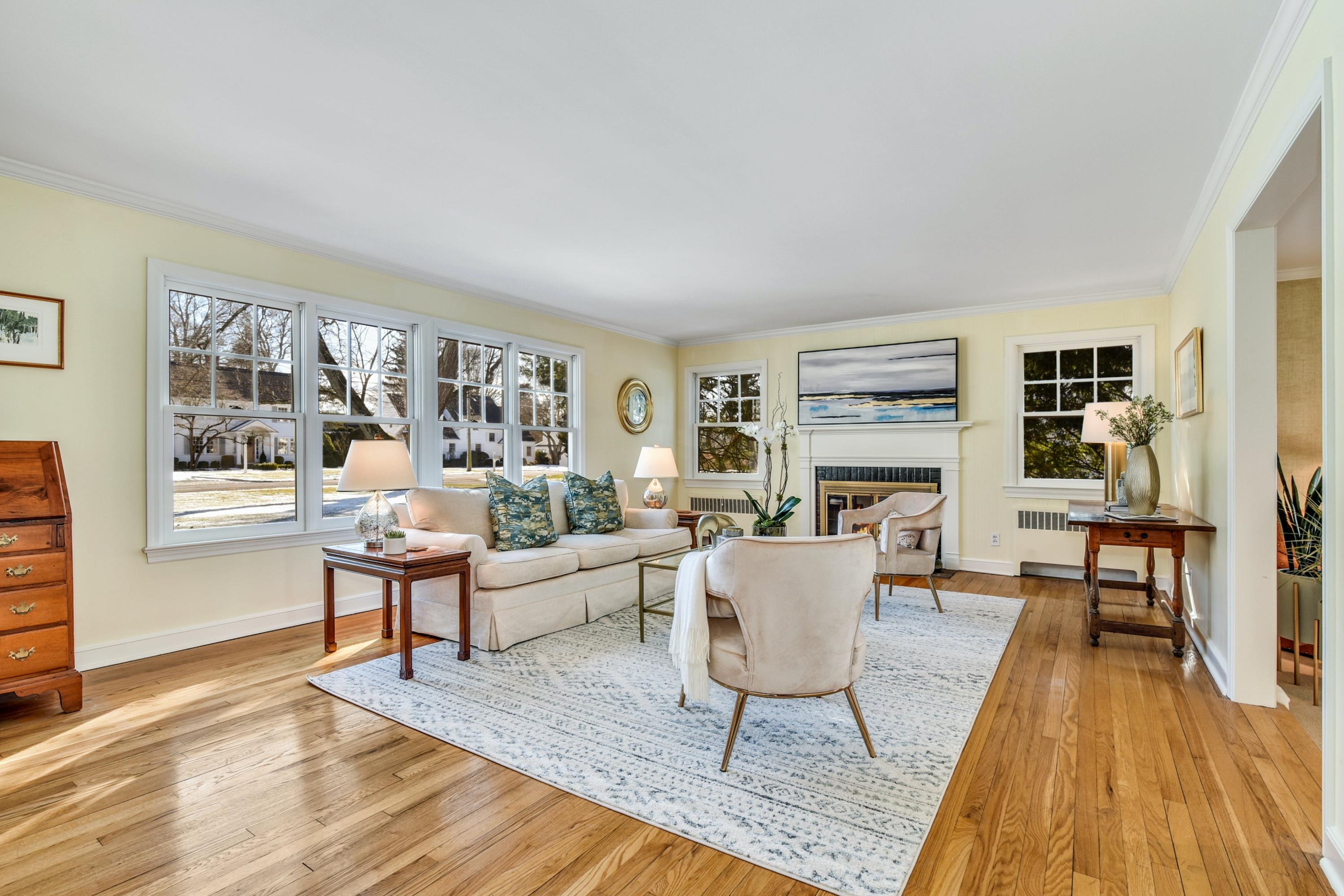 11 Sunset Road Darien, CT 06820 - Photo 5 of 38 a living room with furniture and a wooden floor