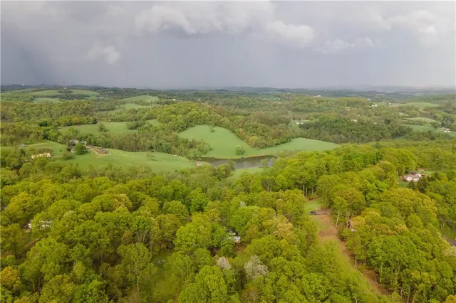 a view of yard with swimming pool and green space