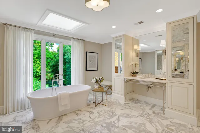 a view of backyard with swimming pool and outdoor seating