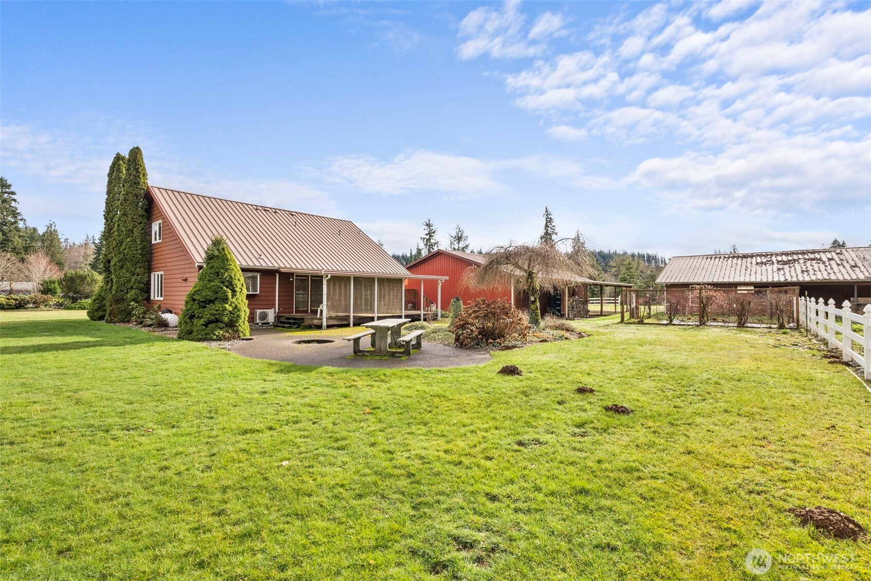 141 East Deer Creek Road Shelton, WA 98584 - Photo 32 of 40 a aerial view of a house with swimming pool garden and patio