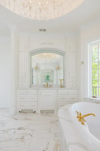 a view of an empty room with a fireplace