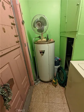 a view of a storage and utility room