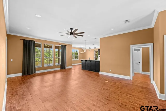 a view of a livingroom with a chandelier