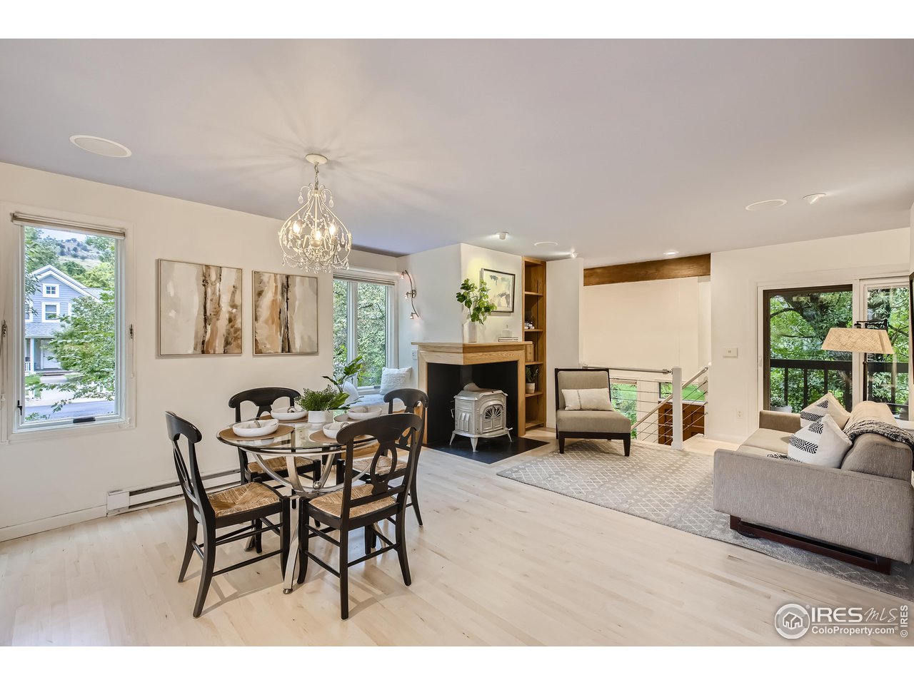 815 Alpine Avenue, Unit 4 Boulder, CO 80304 - Photo 14 of 27 a living room with furniture and a fireplace