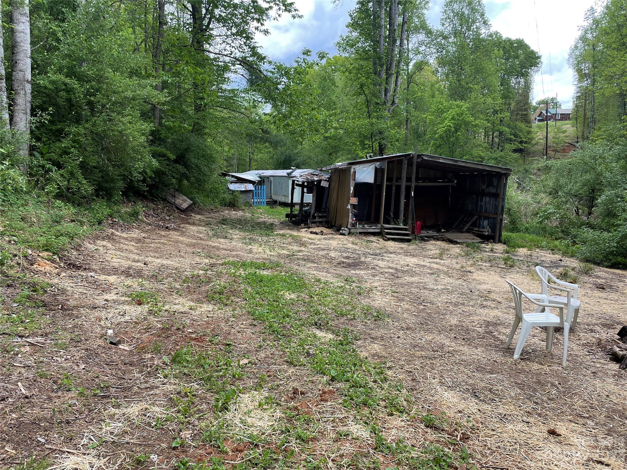 96 Sabbath Drive Old Fort, NC 28762 - Photo 11 of 25 a backyard of a house with table and chairs