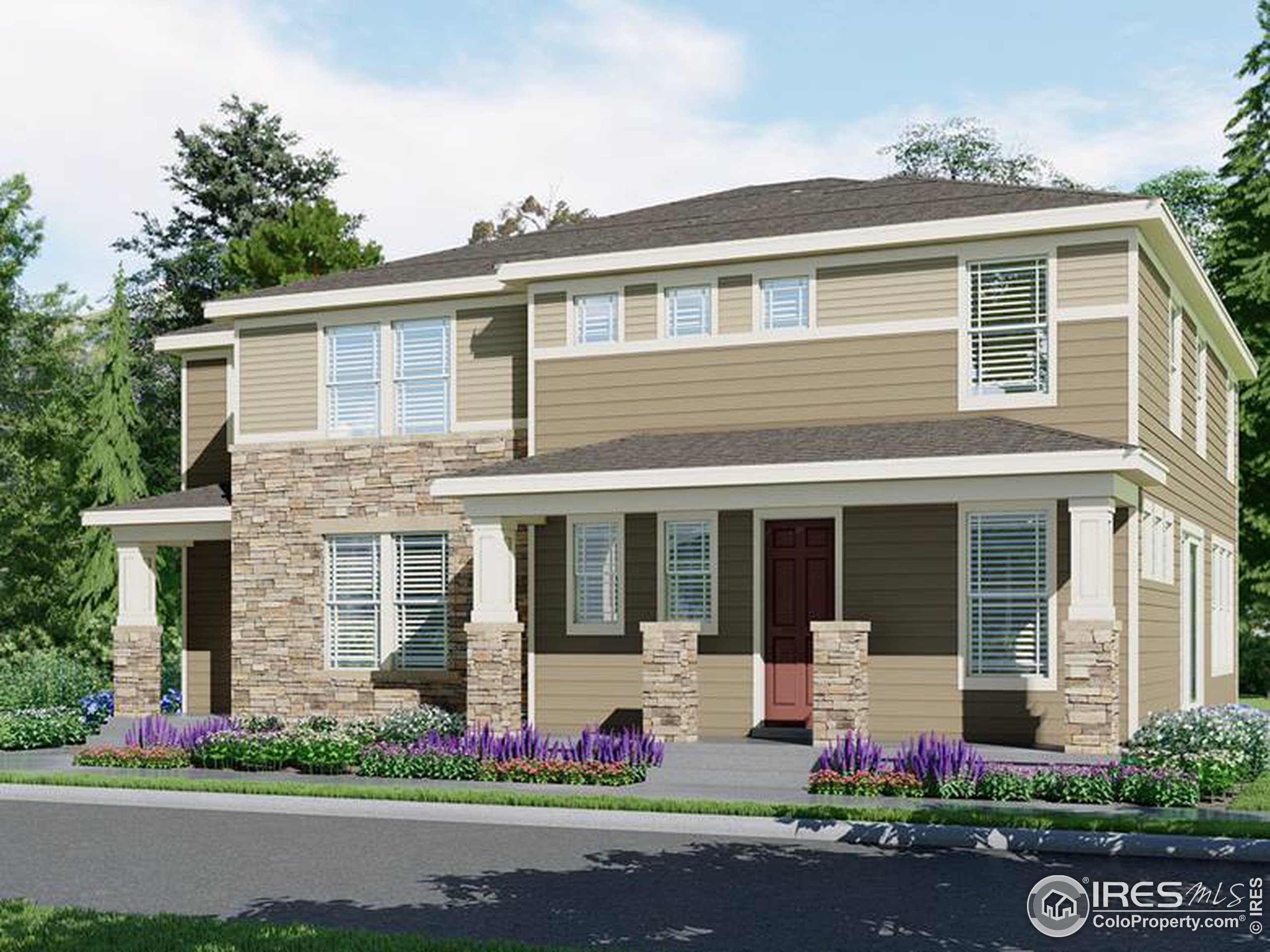 front view of a house with a yard